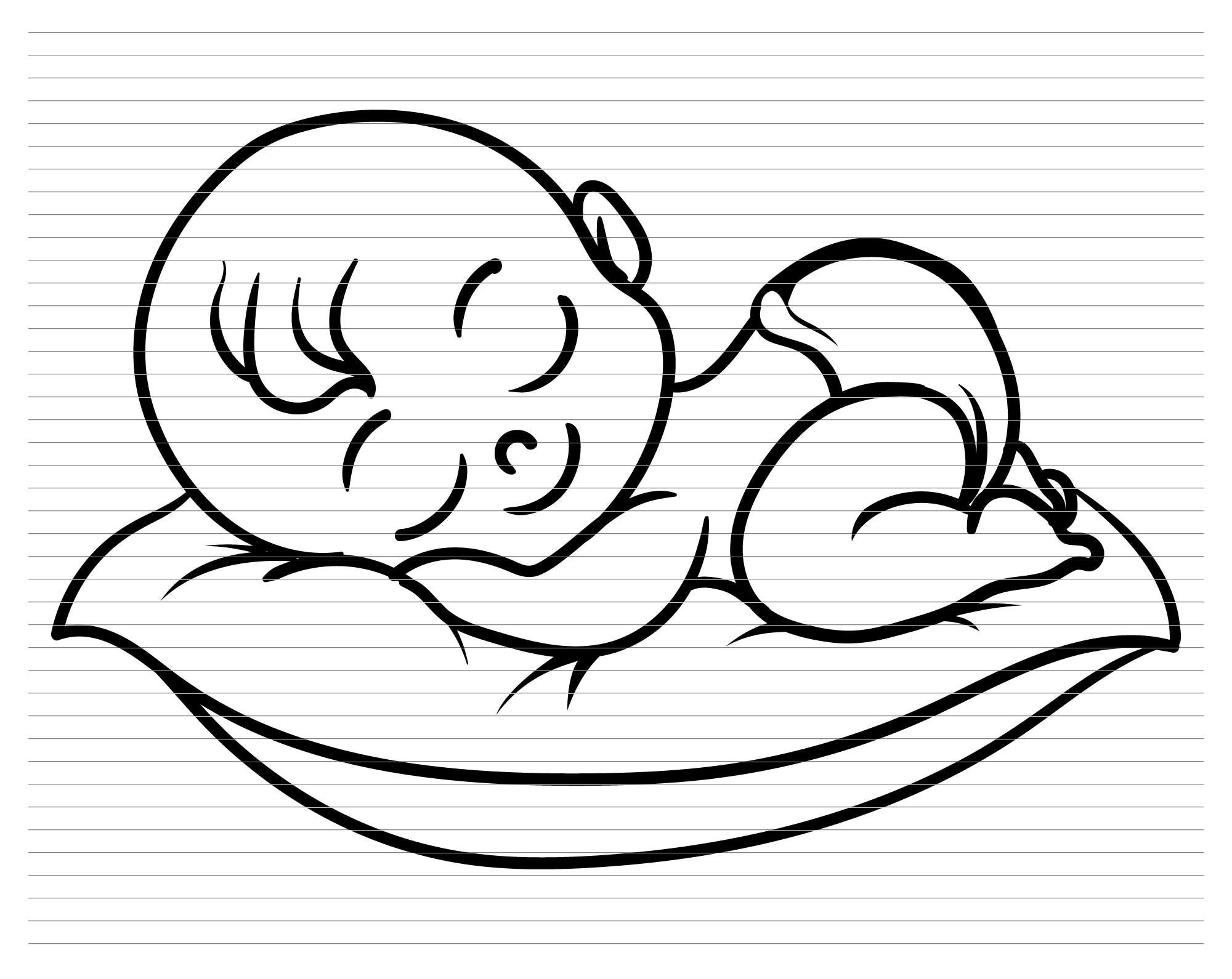 SLEEPING BABY Svg Baby Silhouette Babygirl Babyboy Kid Newborn - Etsy