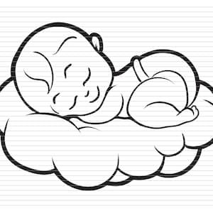 SLAPEN BABY svg baby silhouet babygirl babyboy kid pasgeboren cutebaby familie baby's momlife bestanden svg dxf eps png cricut silhouet d16