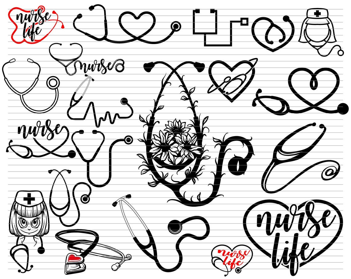 STETHOSCOPE SVG BUNDLE Stethoscope Svg Stethoscope Nurse Stethoscope