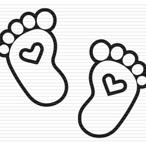 BABY FEET PRINT svg, baby svg, baby, foot, foot print, feet, print, new born, birthday, mom, love, cricut, clipart, d289