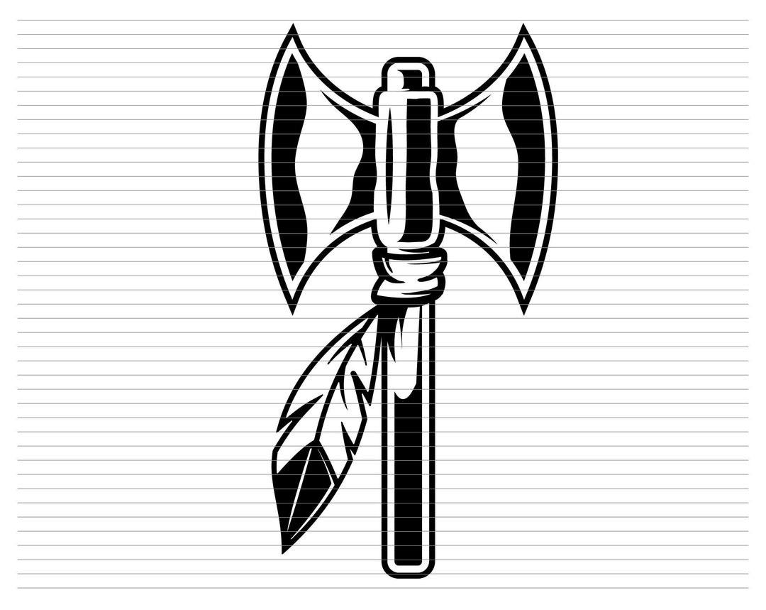 DOUBLE AXE Feather SVG, Hatchet Svg, Feather Svg, Axe Svg, Weapon Svg ...