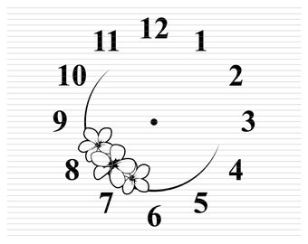 Clock face, wall clock face, clock face svg, clock face flower, clock face clipart, clock clipart, clock cricut file, wall clock, d918