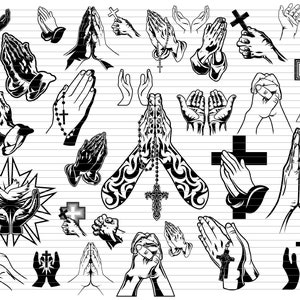 BETENDE HÄNDE BUNDLE, betende Hände SVG, betende Hände Clipart, Hände Geste, religiöse Hände, Gebet SVG, Priester SVG, Kirche SVG, d693