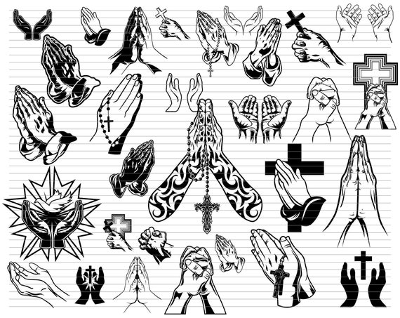 PRAYING HANDS BUNDLE, Praying Hands Svg, Praying Hands