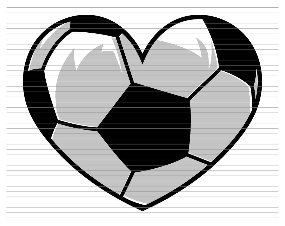 SOCCER BALL Heart Svg Soccer Clipart Soccer Cutting File Soccer Tshirt