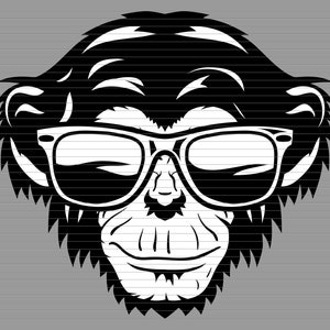 AFFENGESICHT Sonnenbrille SVG Affenschnittdatei, Affentier, Bananensvg, Affenclipart, Gorillasvg, Schnittdatei svg dxf eps png cricut d23