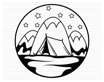 CAMPING TENT SVG van camper clipart camping family tent happy campfire camping summer tent shirt svg dxf eps png cut file d109