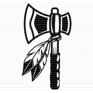 AXE FEATHER SVG, axe svg, indian, weapon, native american, hatchet, double axe, axe clipart, indian clipart, feather, cricut, cut file, d284