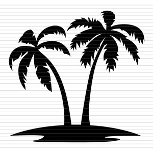 SILUETA DE PALMERA SVG, silueta de palmera, silueta de silla de playa, atardecer de palmera, clipart de palmera, palmera con silla, atardecer de palmera, d678