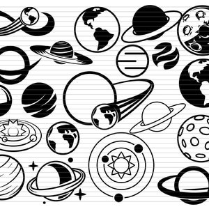 PLANET BUNDLE SVG, planet svg, herth svg, planet clipart, moon svg, mars svg, space svg, world svg, space travel, planet sublimation, d686