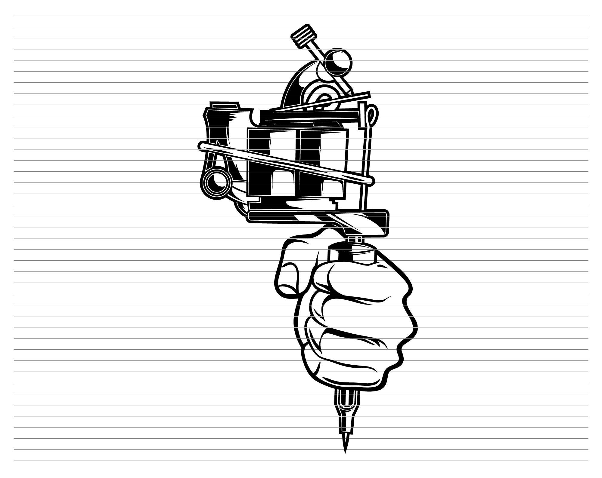 HAND HOLDING TATTOO Gun Tattoo Gun Ink Gun Tattoo Gun Clipart Etsy