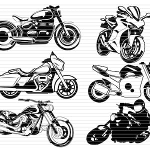 MOTORCYCLE BUNDLE SVG, motorcycle svg, motorcycle clipart, motorcycle silhouette, biker svg, biker clipart, wheels svg, cycle svg, d666