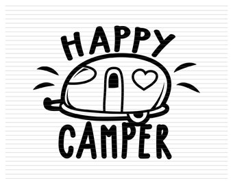 HAPPY CAMPER SVG, motorhome, camper, family camper, happy camper, summer, camping, tent, camping svg, camping clipart, motorhome svg  d455