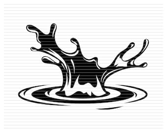 Water Splash Clipart Black And White