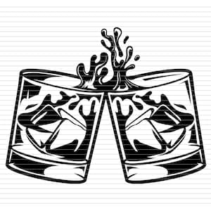 Whisky two glass whiskey glass whiskey glass svg whiskey glass clipart falling whiskey glass whiskey svg whiskey print file splash d935
