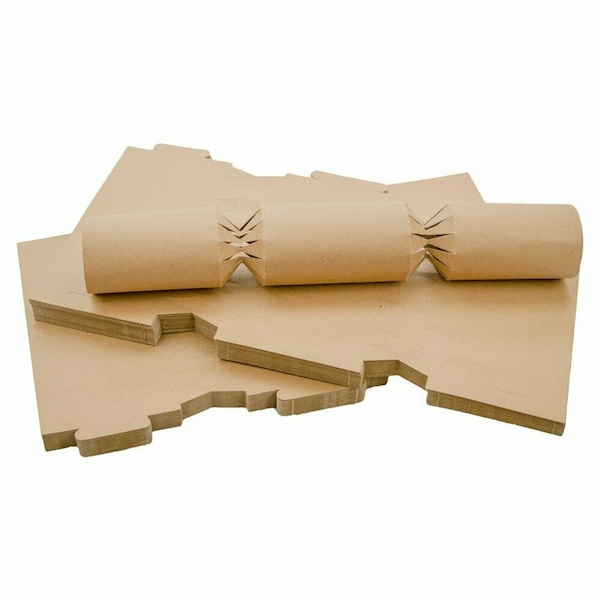 DIY Christmas Crackers Kit - Pack of 100 Recycled Kraft Board Blanks, Kids Christmas activity