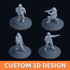 Custom 3D, Modern Era, STL File only, Modern Infantry Resin Figures, Modern Era, Military Action Figures, STL File/Digital Download
