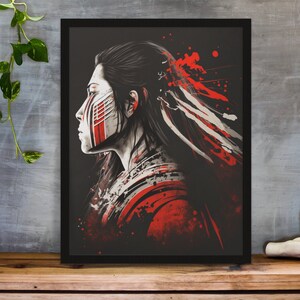 Japanese Art Print | Samurai Art Poster | Japanese art work | Original Artwork | home decor | living room | gift for her | birthday gift