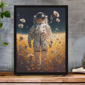 Astronaut Kunst Poster | Weltraum Kunst | Florales Wohndekor | Weltraum Poster | Space Art | Wanddekoration | Wohndekor | Original | Geschenk für ihn