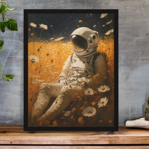Astronaut art Poster | Outer Space art | Floral Home Decor | Space Poster | Space Art | Wall Decor | Home Decor | Original | gift for him