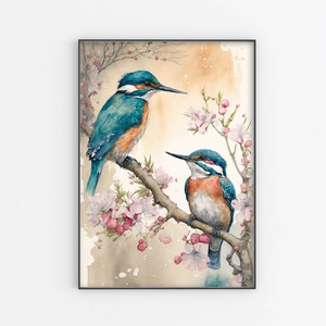 Kingfisher Watercolor Painting,Kingfisher Painting poster,Kingfisher Art print ,wall decor,Kingfisher Wall Art,Home Decor,Housewarming Gift