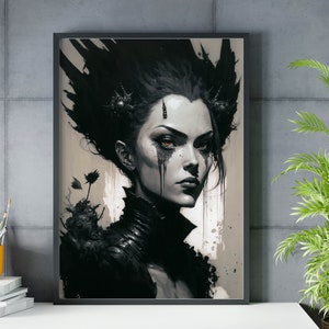 Dark art print,Lilith poster print,Gothic witch Wall Decor,Goth Home Decor,Occult poster,witchy decor,pegan decor,wiccan art,Gothic Gift