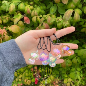 Kawaii mushroom necklace / fairycore necklaces / purple mushroom necklace / pink mushroom necklace/ blue mushroom necklace /