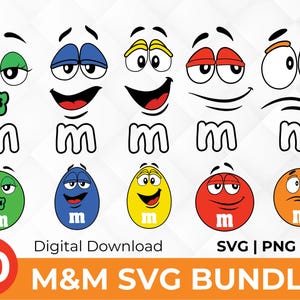 m and m faces svg, face Svg, SVG for Cricut, Layered files, Tshirt Face SVG, Digital Files, Digital Vector File, digital download.