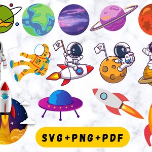 Elementos espaciales svg, Galaxy SVG, Planetas SVG, Imágenes prediseñadas del sistema solar, Conjunto de imágenes prediseñadas del espacio exterior, Planetas svg, Imágenes prediseñadas de astronauta, Nave espacial png,