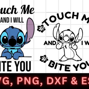 Stitch And Lilo T-ShirtStitch Touch Me And I Will Bite You Apron