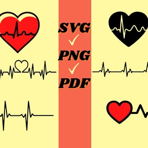 SVG Heart Beat, vector Heart Beat, verpleegkundige SVG, vinyl sticker, Heartbeat Valentine's SVG, hartslag svg, instant download.