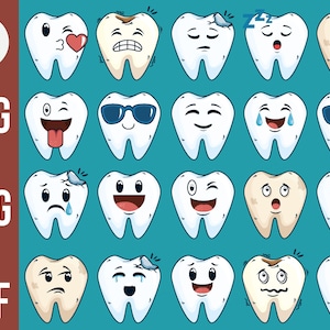 Paquete de svg de dientes, SVG de dientes, svg de dientes, SVG de cuidado dental, Descarga digital para Cricut, Imágenes prediseñadas de dientes, Vector, Descarga digital,