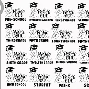 学校を平和に SVG、学校最終日 SVG、学校終了 SVG、卒業、教師、レトロな波状テキスト、png ダウンロード、svg ファイル