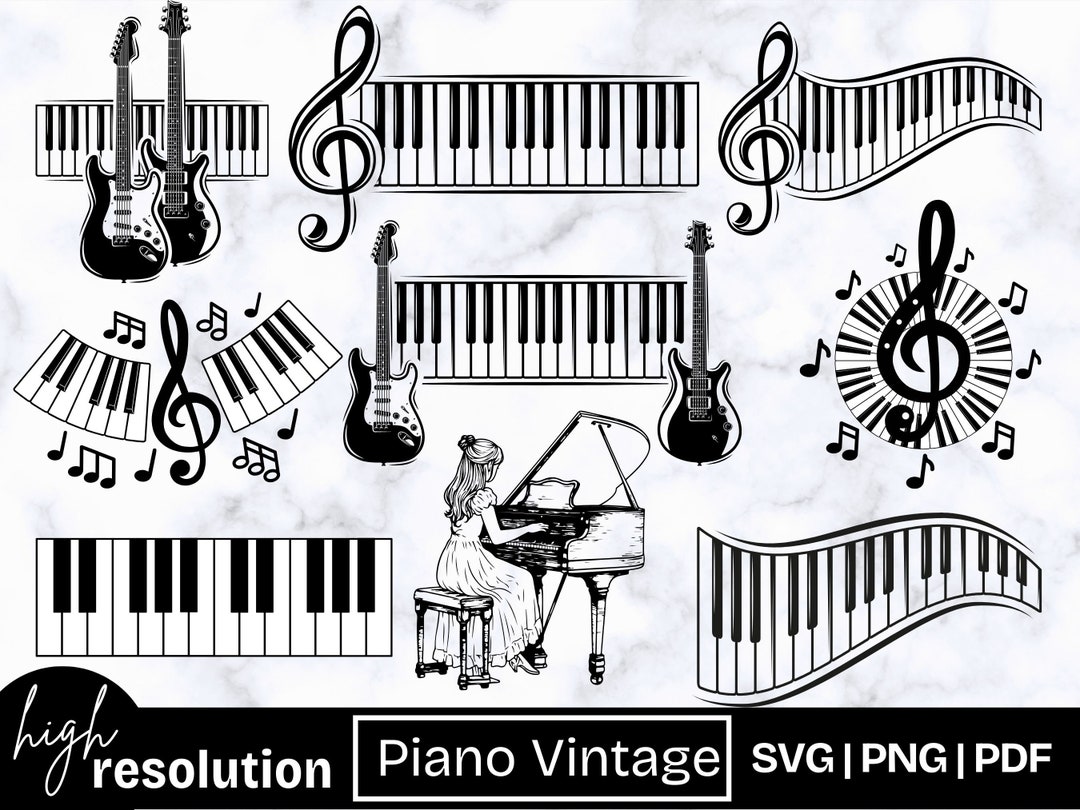 Piano SVG Bundle, Piano Clipart, Piano Digital Files, Cricut Design ...