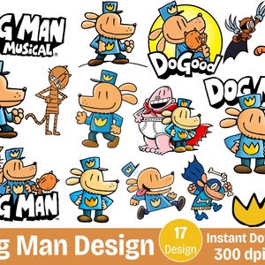 Dog Man PNG, Clipart, Bundle, Digital Download, Birthday, Printable, Party, Sticker, Shirt Design, Kids, Sublimation, digital download.