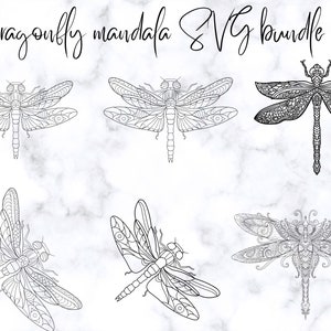 Dragonfly mandala SVG pack, digital download, insects SVG, dragonflies, vectors, and clipart