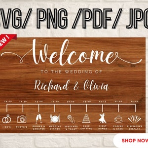 Cartello di benvenuto per matrimonio/Benvenuti al nostro matrimonio svg/Stampa in legno per matrimonio/Decorazione per matrimonio di benvenuto/Cartello rustico in legno per matrimonio/Invito di matrimonio svg