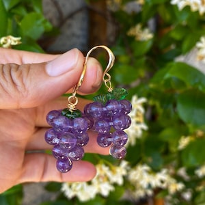 Amethyst Grape Earrings