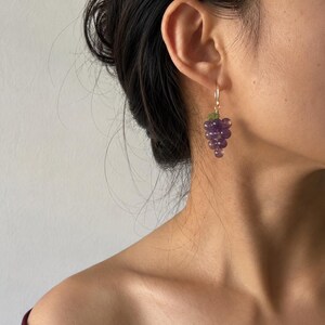 Amethyst Grape Earrings