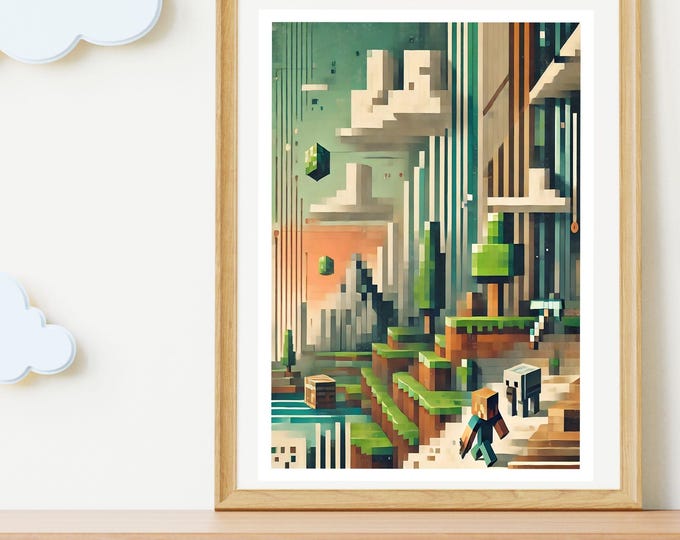 Minecraft Poster - Printable Wall Poster for Kids Room Decoration - Etsy UK
