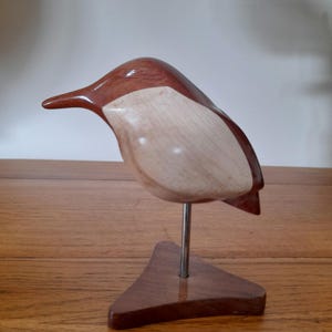 HAND CARVED wooden KINGFISHER