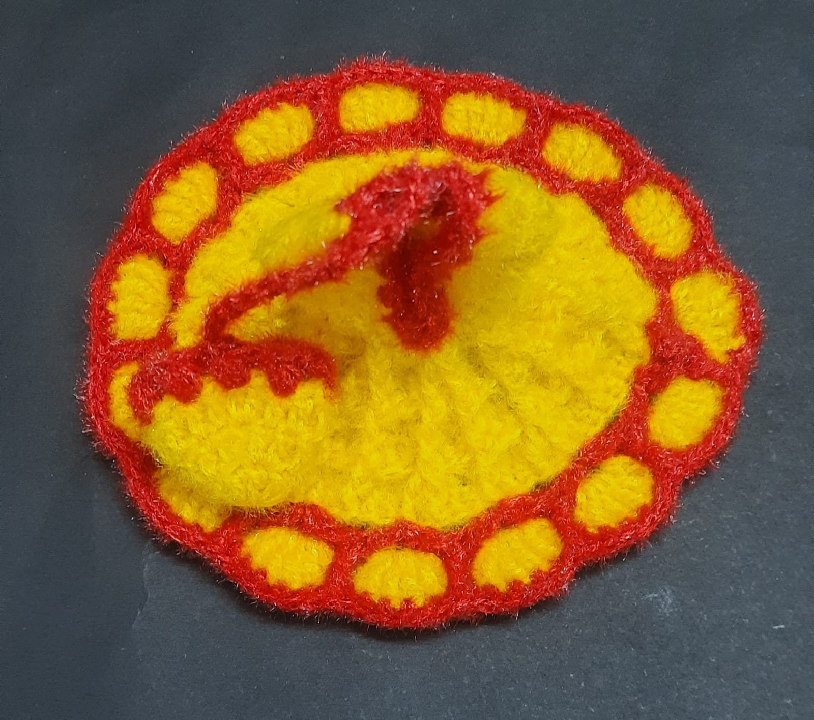 Handknit dress for laddu gopal ji in red and yellow   color | 4 number Gopal ji dress | religious dress