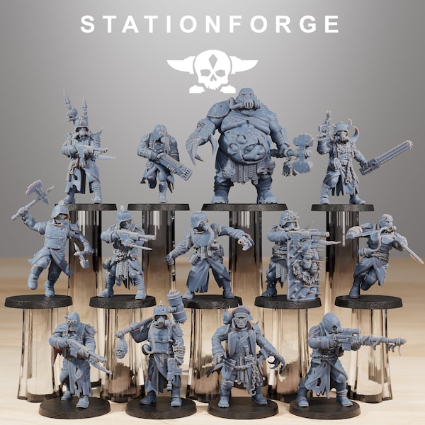 Corrupted Guards Resin Miniature Grimdark Tabletop RPG Wargaming Station Forge