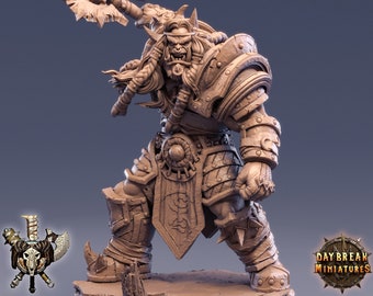 D&D Orc Warrior Miniature Dungeons and Dragons Tabletop RPG DnD Daybreak Miniatures