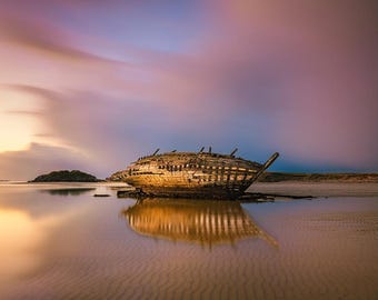 Impresión de Donegal Irlanda: Bád Eddie Boat, Magheraclogher Beach