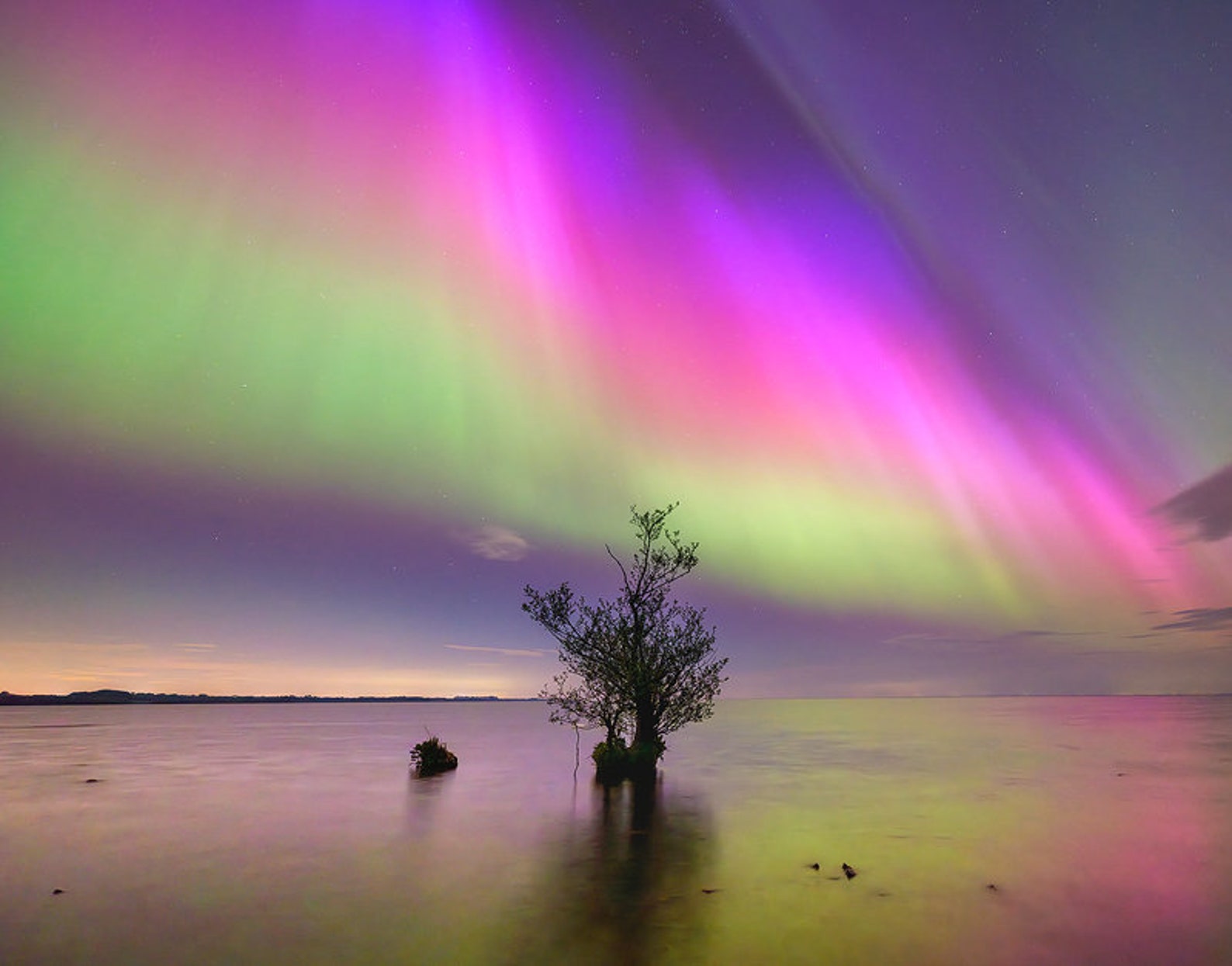 Aurora Borealis, Northern Lights, Lough Neagh, Antrim, Ireland, Irish