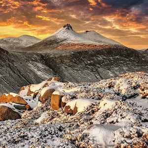 Irish landscape Photography, Mountain&#39;s of Mourne Winter Wonderland Northern Ireland Landscape, Wall Art, Home Decor, Original Artwork Gifts