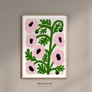 Pink Abstract Floral Print: Boho Botanical Wall Art (Digital Download)