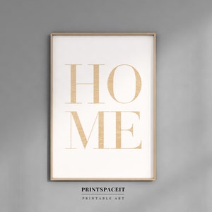 Segno di casa, stampa casa oro, parola casa stampabile, stampa tipografica casa, arredamento oro, casa stampabile, arte della parete decorazione casa, download digitale