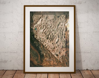 Nevada — Imágenes satelitales de alta resolución • Póster con mapa imprimible de EE. UU.